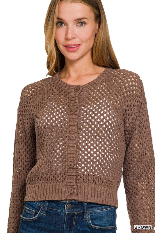 Bella - Crochet Cardi (Brown)