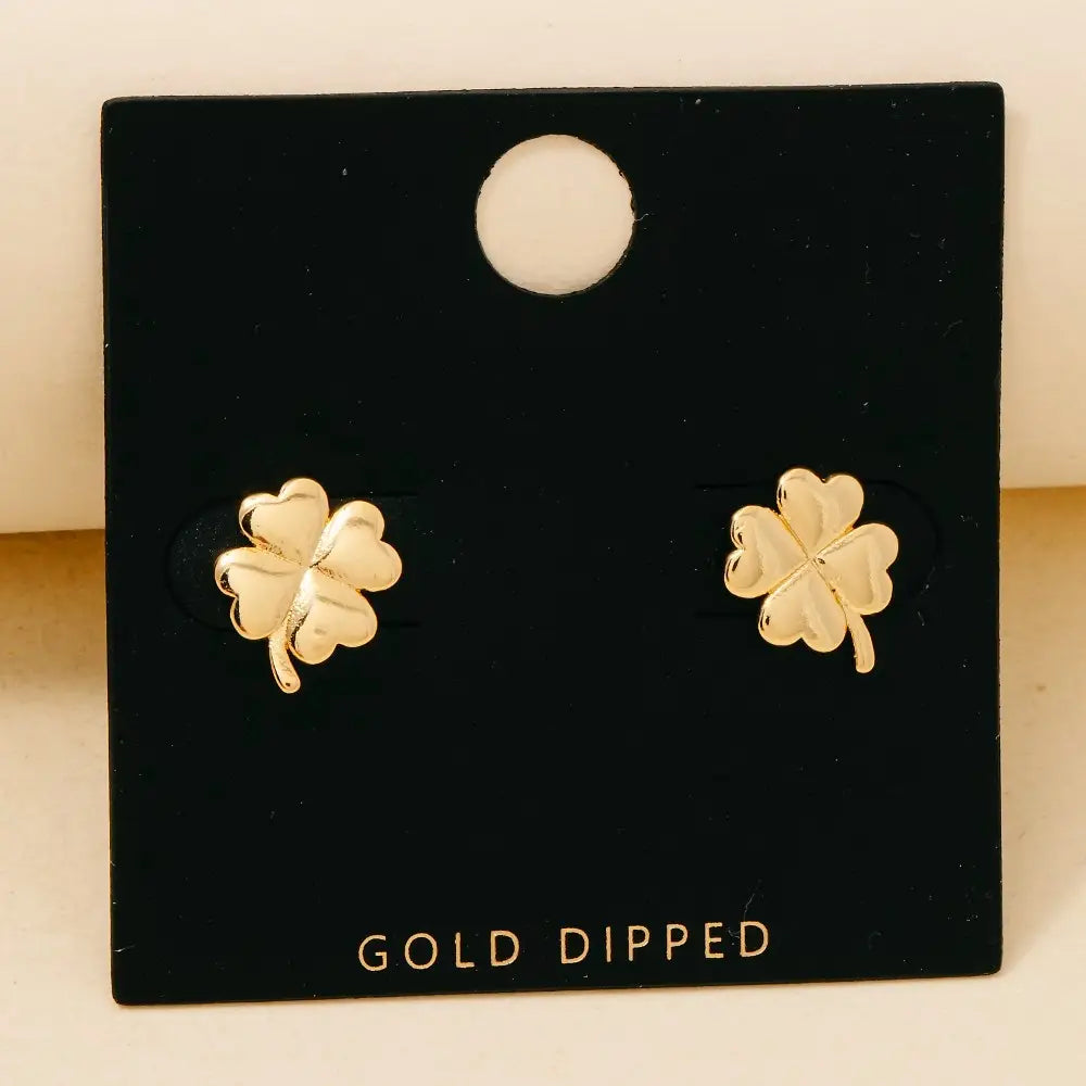 Gold Clover Studs