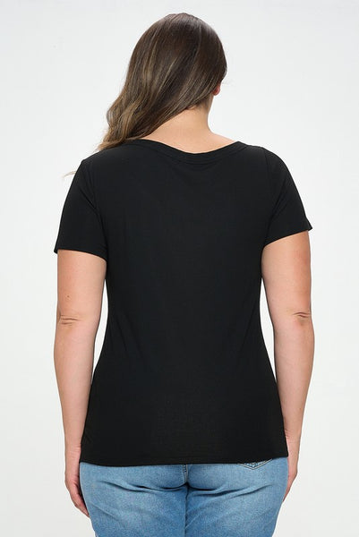 Maria - Black Unbalanced Tee
