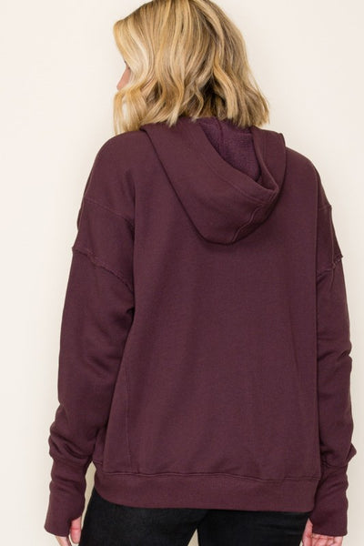 Dark Plum Hooded Jacket