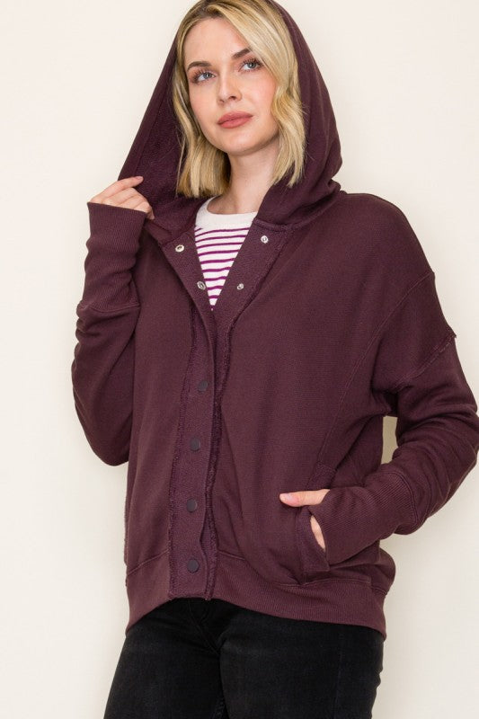 Dark Plum Hooded Jacket