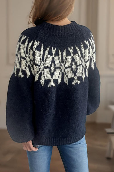 Anna - Navy Nordic Sweater