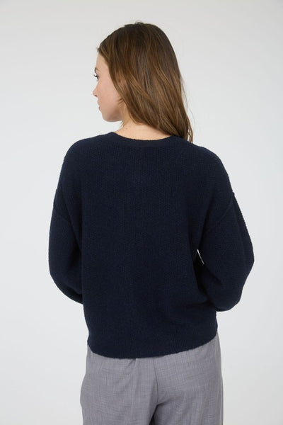 Claire - Button Down Cardigan (Navy)