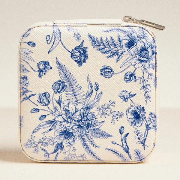 Blue Blossoms Travel Jewelry Box
