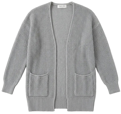 Low Gauge Waffle Open Cardigan Sweater