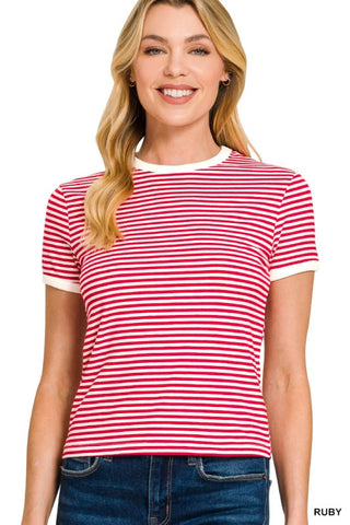 Sierra - Red Striped Tee