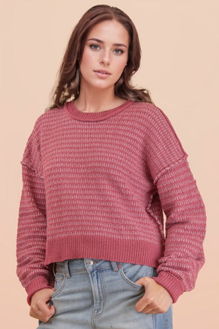 Hailey - Two Tone Sweater (Mauve)