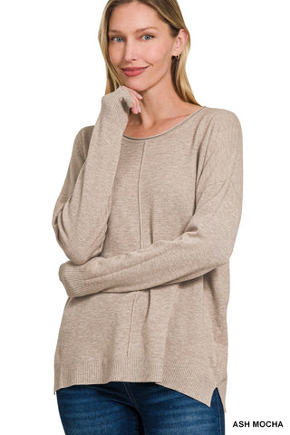 Mocha Front Seam Sweater