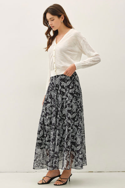 Laurie - Black Paisley Skirt