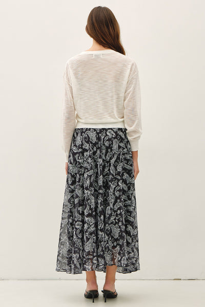 Laurie - Black Paisley Skirt