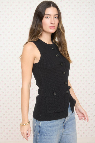 Hadley - Knit Vest (Black)