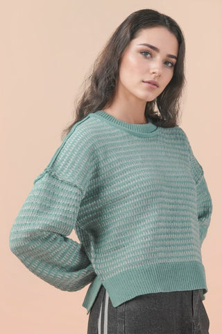 Hailey - Two Tone Sweater (Blue)