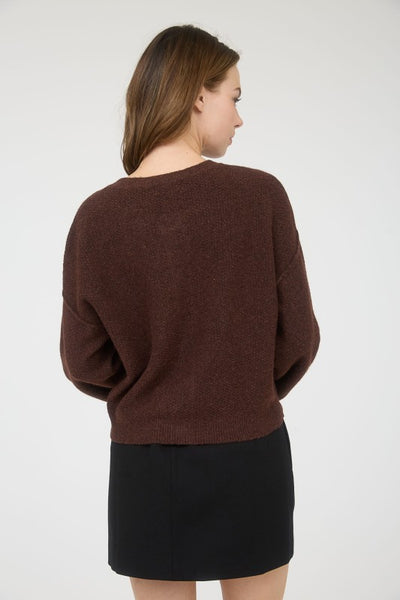 Claire - Button Down Cardigan (Brown)