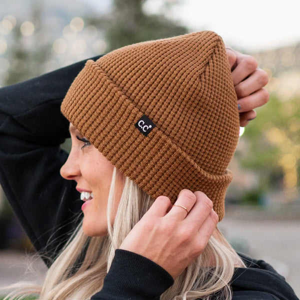 CC Waffle Beanie (Brown)