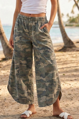 Nolan - Camo Denim Tulip Pants