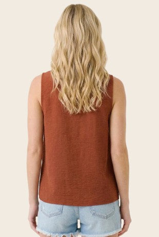 Tessa - Copper Ruffle Tank