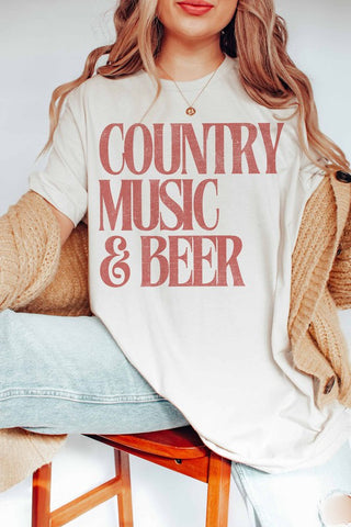 Country Music & Beer Graphic Tee
