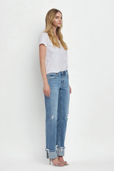 Evermore - Mid Rise Cuffed Denim