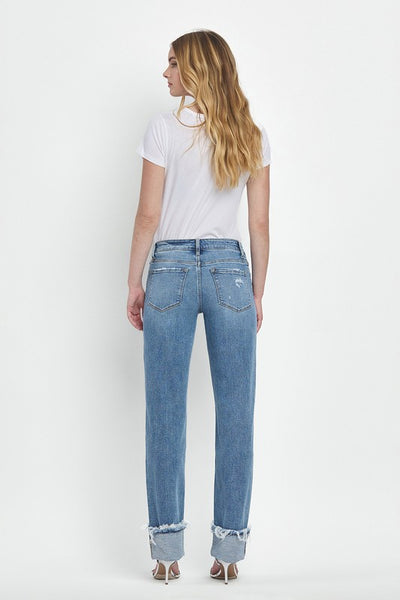 Evermore - Mid Rise Cuffed Denim