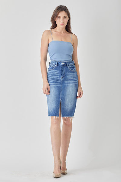 Skylar -  Risen Denim Pencil Skirt