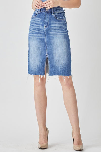 Skylar -  Risen Denim Pencil Skirt