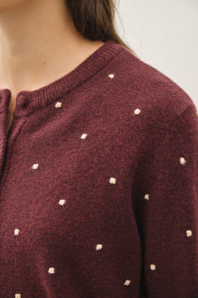 Harper - Dot Cardigan (Raisin)