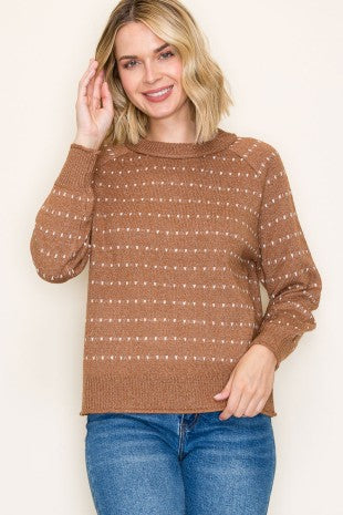 Payton - Camel Dotted Sweater