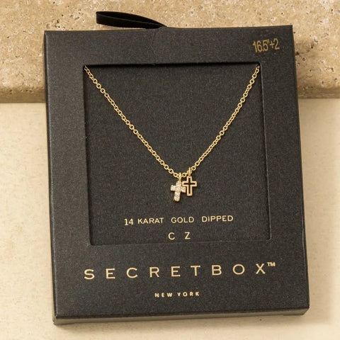 Secretbox Double Cross Necklace