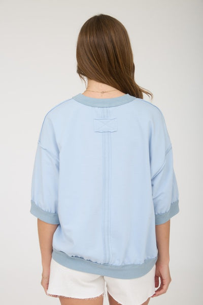 Eliza - Dusty Blue Raglan
