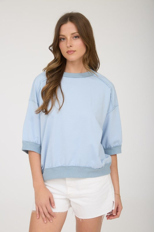 Eliza - Dusty Blue Raglan