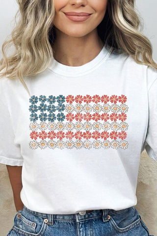 Floral American Flag Graphic Tee