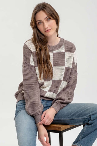 Billy - Gray Check Sweater