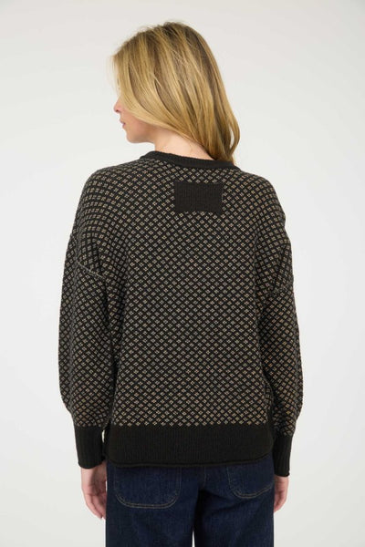 Sam - Black Jacquard Sweater