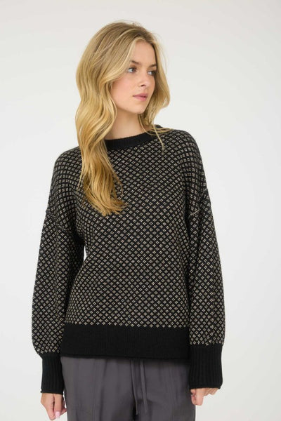 Sam - Black Jacquard Sweater