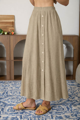 Sutton - Button Mid Skirt