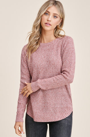Paige - Basic Pullover Sweater (Light Rust)
