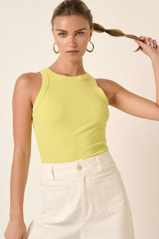 Becky - Ribbed Tank (Lime)