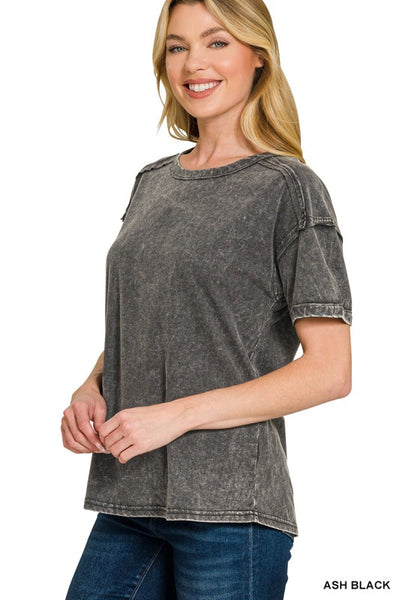 Vera - Mineral Wash Tee (Charcoal)