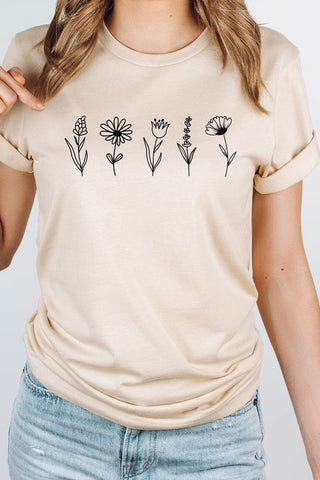 Minimal Floral Graphic Tee