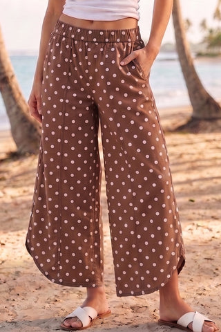 Nolan - Mocha Dots Tulip Pants