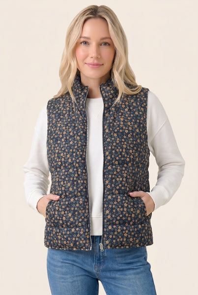 Corduroy Floral Vest