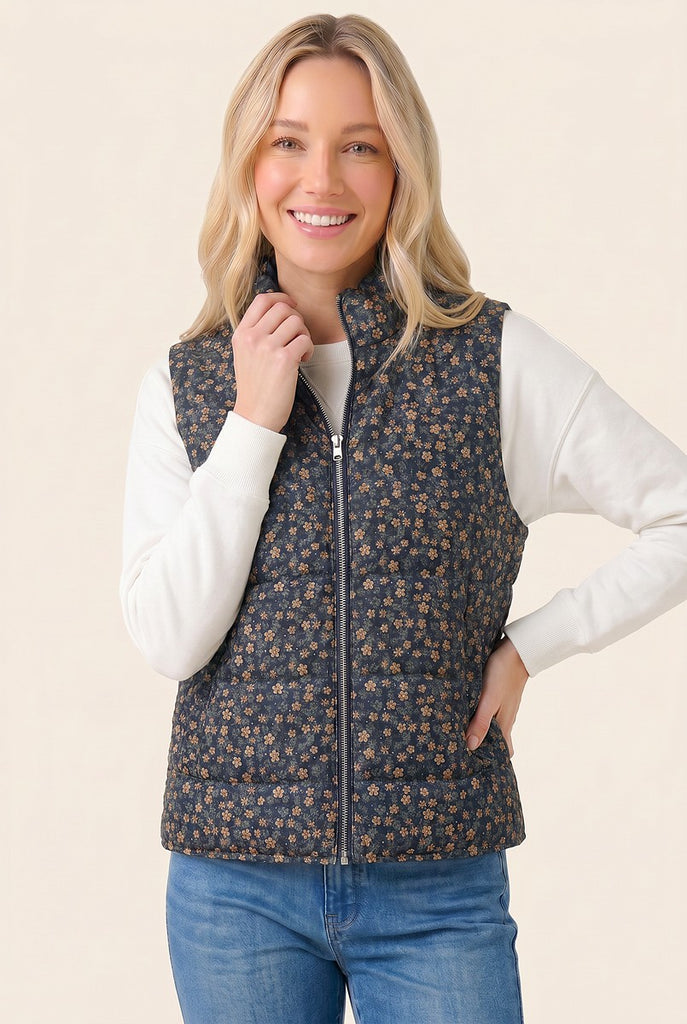 Corduroy Floral Vest