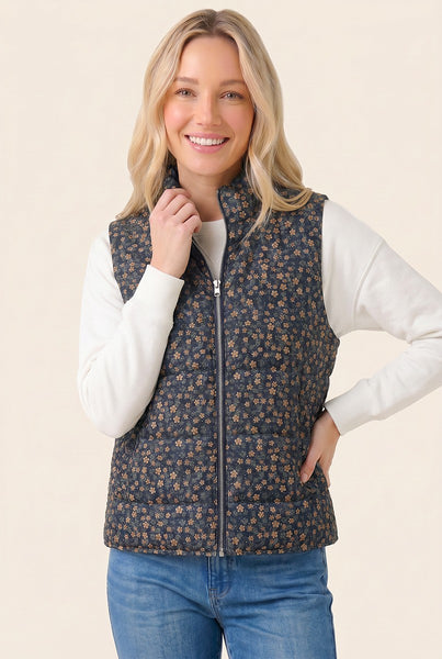 Corduroy Floral Vest