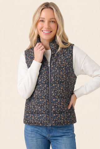 Corduroy Floral Vest