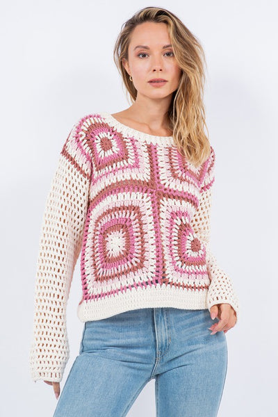 Zoey - Pink Knit Sweater