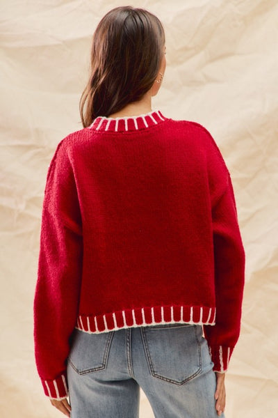 Joy - Red Snowflake Sweater