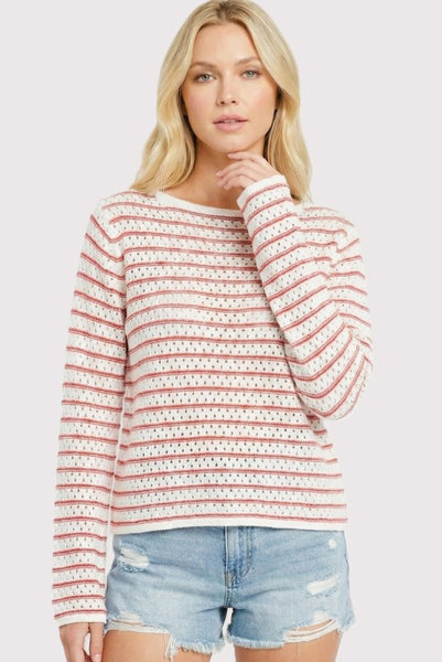 Mia - Crochet Striped Sweater