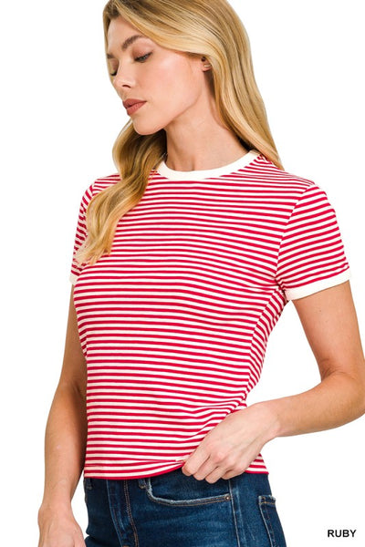 Sierra - Red Striped Tee
