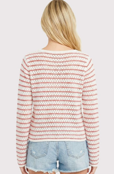 Mia - Crochet Striped Sweater