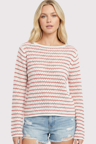 Mia - Crochet Striped Sweater